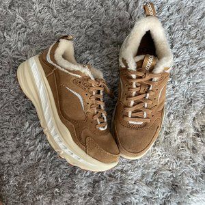 Ugg tennis Nubuck PLATFORM Sneakers BROWN SIZE 5 and 4 NEW , UGG PURE WOO…